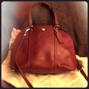 COACH BAG, Dark Pink, Pebbled leather Tote.